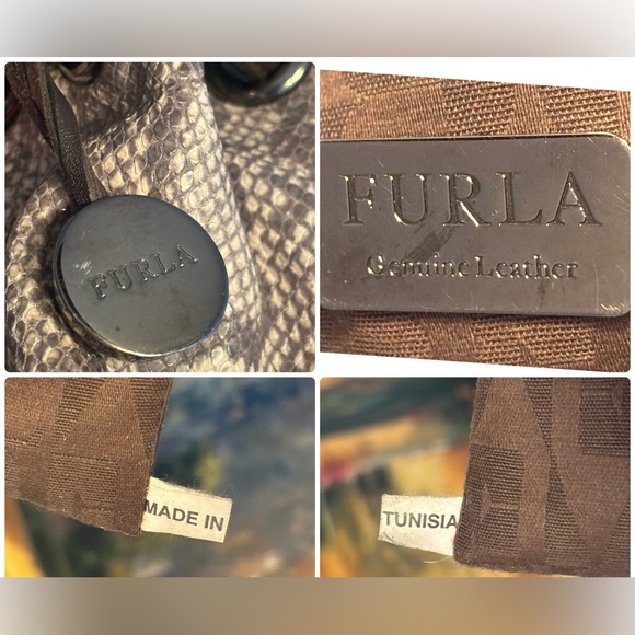 Furla Python Embossed Shoulder Bag - Picture 5 of 17